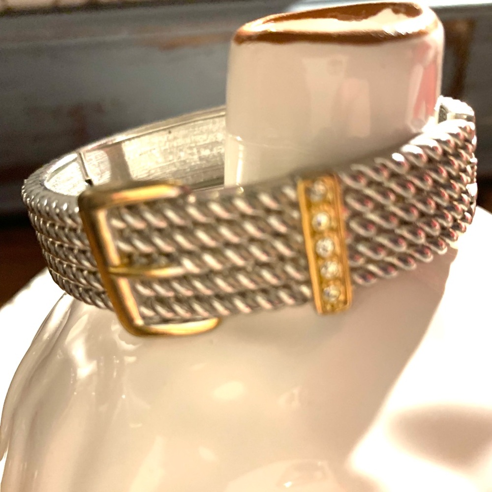 Silver and Gold Bangle Bracelet